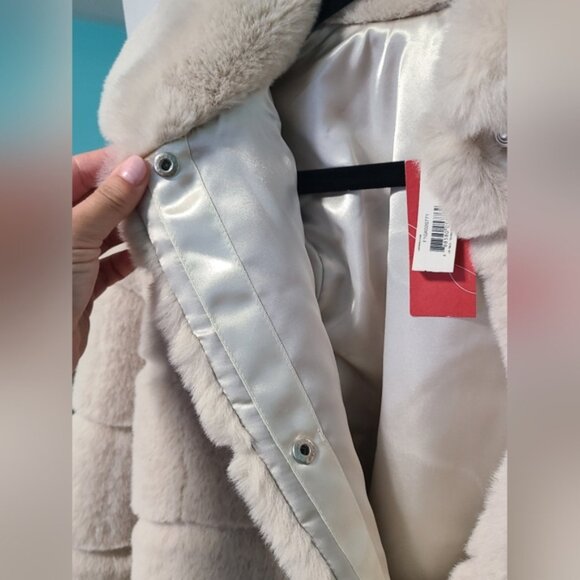 Jillian Harris Joe Fresh Girls 14 XL Faux Fur Soft Fall Collared Puffer Coat - Picture 7 of 16